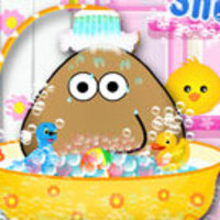 Pou Takes A Shower