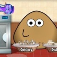 Pou Washing Dishes