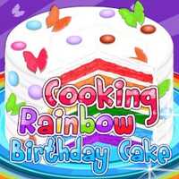 Cooking Rainbow Birthday Cake
