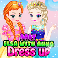 Baby Elsa With Anna Dress Up