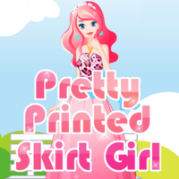 Pretty Printed Skirt Girl