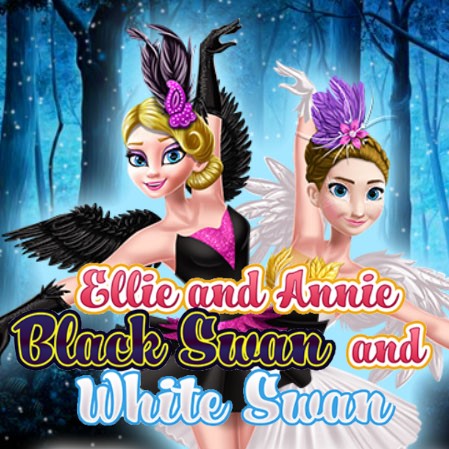Ellie And Annie Black Swan And White Swan
